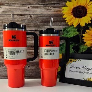*BUNDLE* ORANGE NEON/BLAZE Stanley 30&40oz Quencher H2.0 Flowstate Tumblers❤️❤️